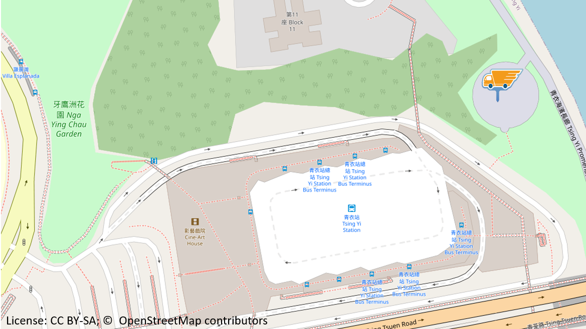 青衣海濱公園服務點地圖